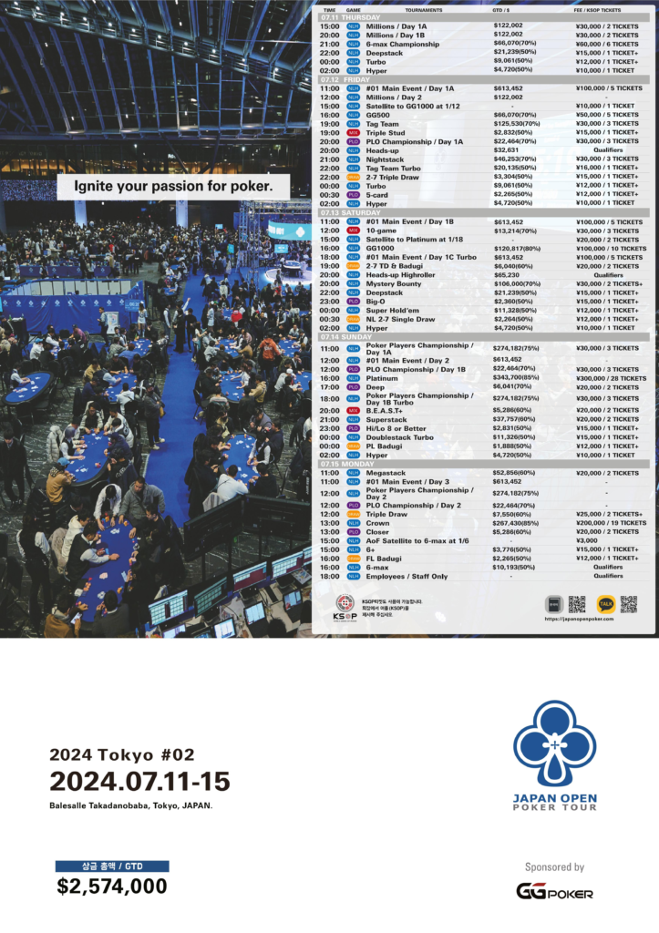 JOPT 대회 일정 7/11~7/15 도쿄