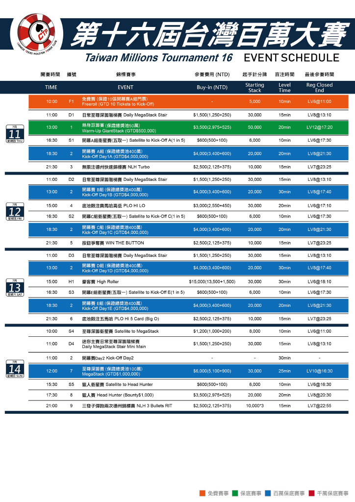 TMT 경기 일정 7/11 to 7/29