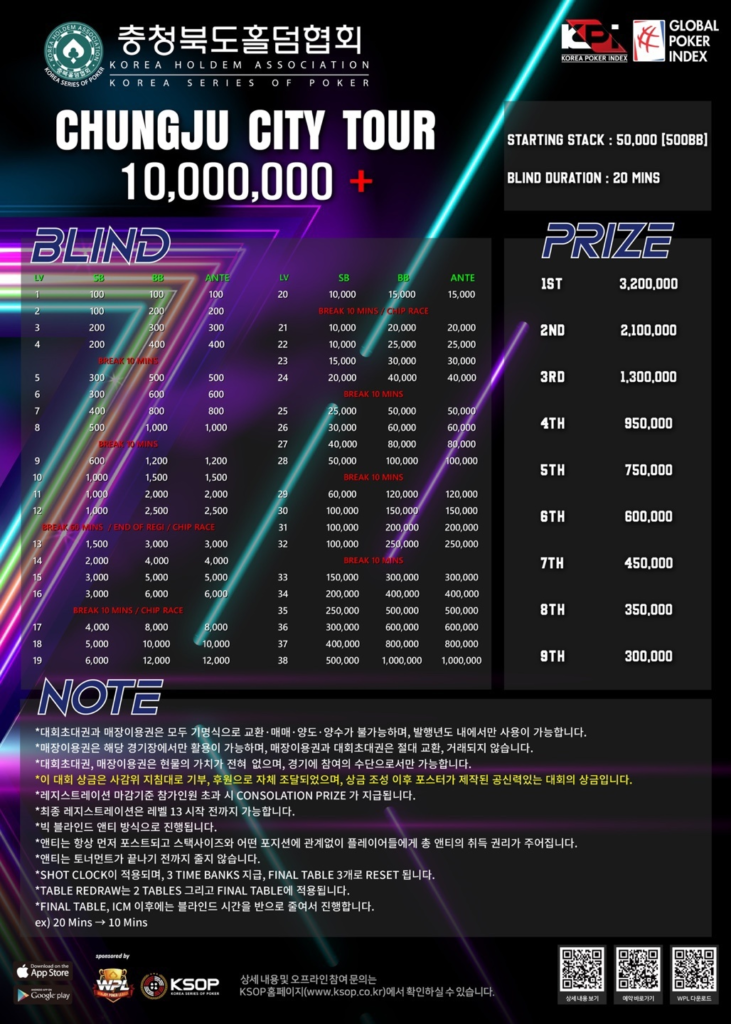 사단법인 한국홀덤협회 청주시티투어 7/27 2024