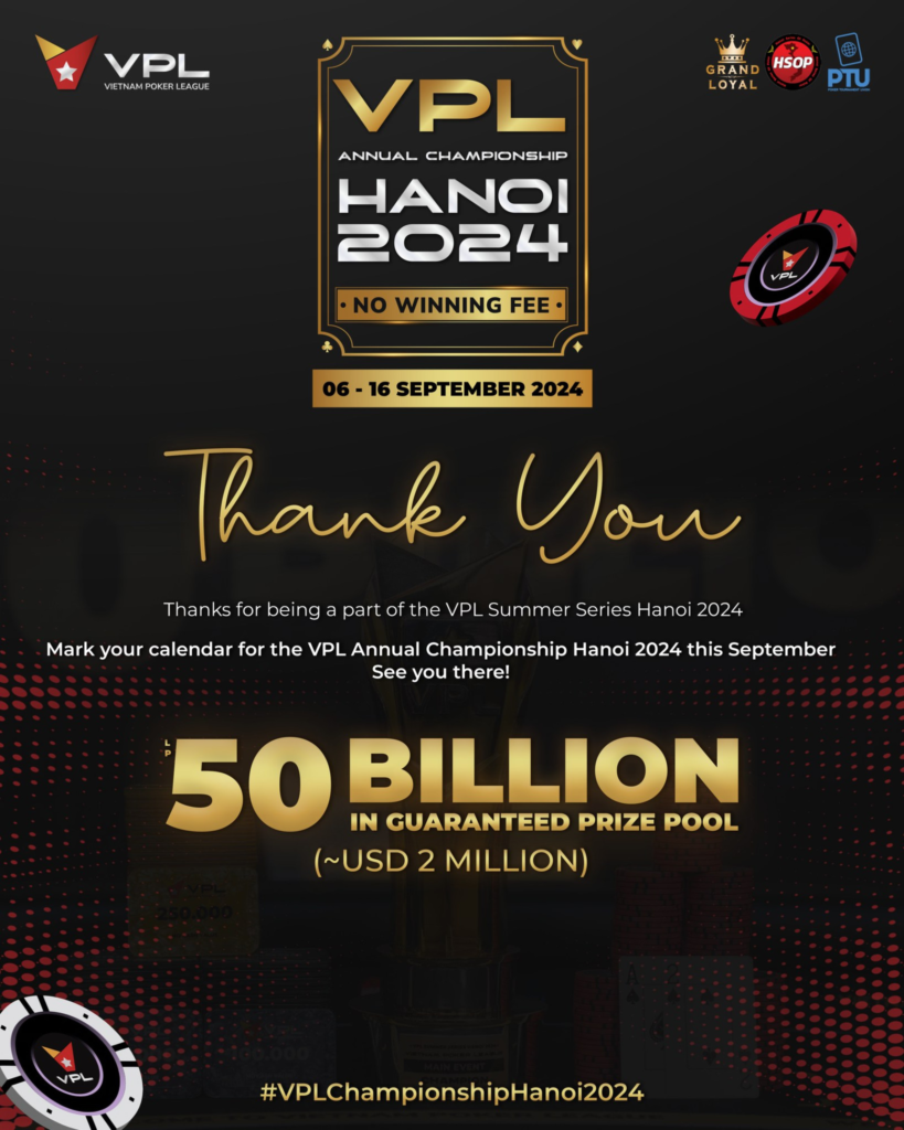 VPL 연간 챔피언십 하노이 9/6~9/16 2024