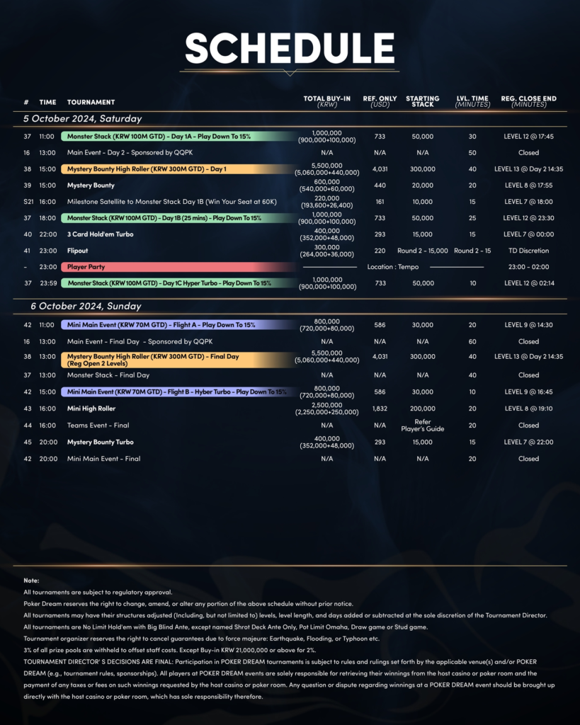 9월 포커 드림 앳 제주 12