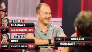 981,000달러의 대규모 냄비가 왕 대 에이스 왕!