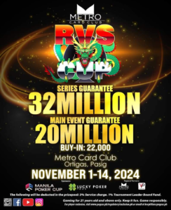 11/1~11/14 마닐라 메트로카드 클럽에서 열리는 RVS 컵 토너먼트 일정