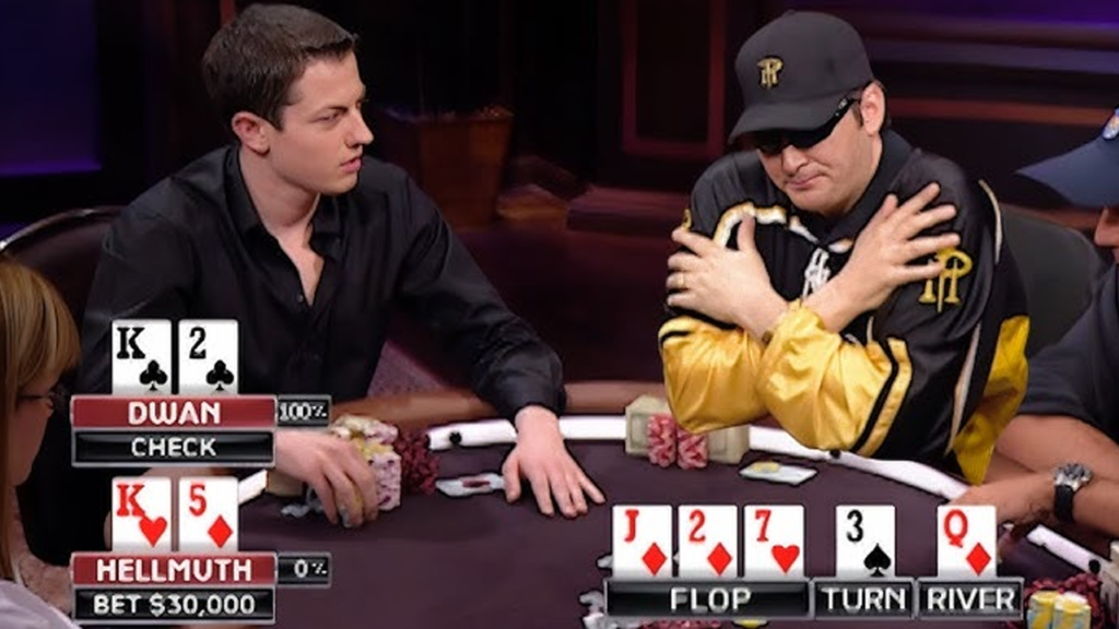 필 헬무트 스쿨 톰 드완! 어두워진 후 포커에서 $97,800 페이백!