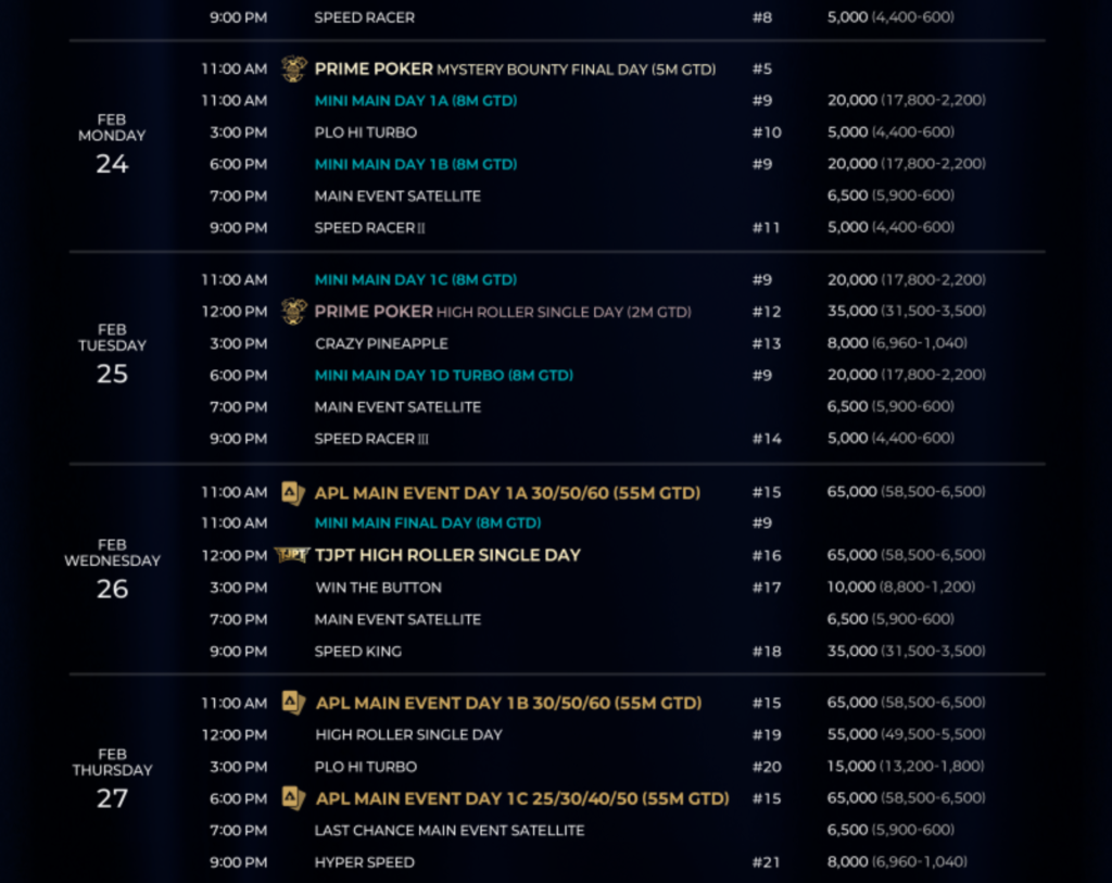 2월 21일~3월 3일 APL 마닐라 200만 GTD (필리핀 마닐라)