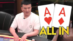 라이브 캐시 게임에서 113,400달러에 포켓 ACE와 함께 올인하기