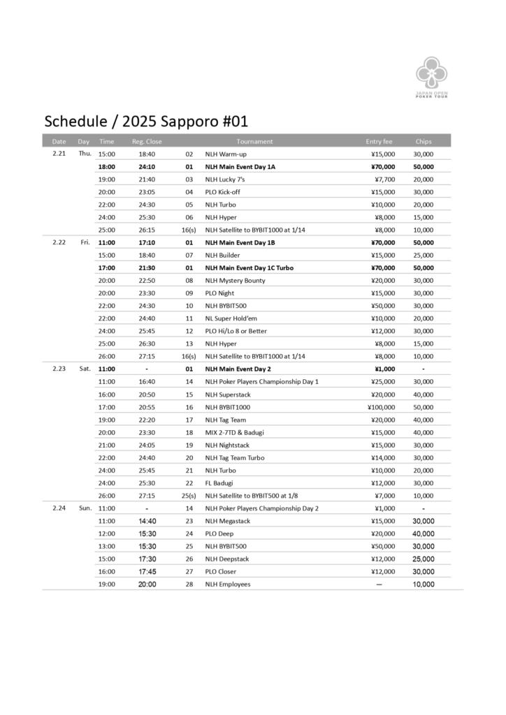 2/21~2/24 JOPT 2025 삿포로 (일본, 삿포로)