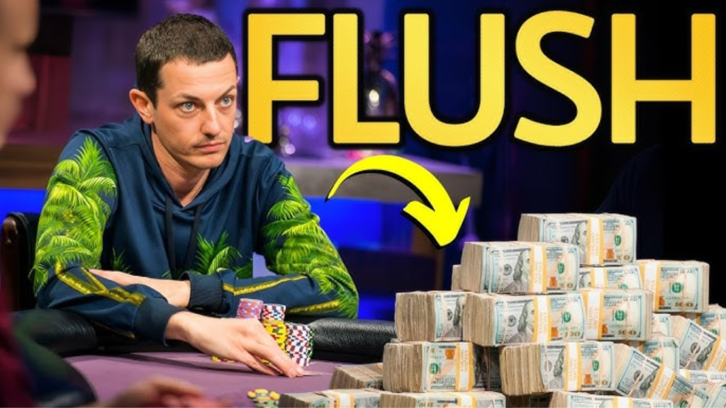 하이 스테이크 라이브 캐시 게임에서 플러시로 $104,600 팟 획득!