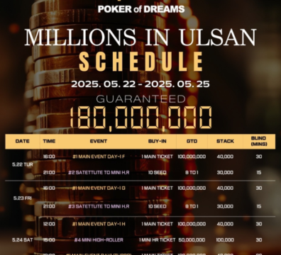 5월 22일~5월 25일 울산 밀리언즈 대회 일정