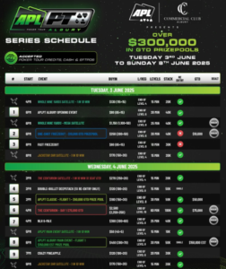 6월 3일부터 6월 8일까지 APLPT 올버리, 커머셜 클럽 내부에서 개최됩니다