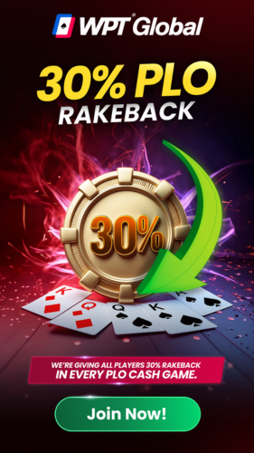 WPT 글로벌, PLO 플레이어 대상 30% 레이크백 제공