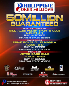 2025년 8월 4일부터 8월 26일까지 필리핀 포커 밀리언스