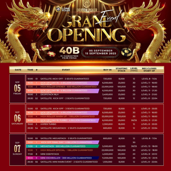 9월 5일 ~ 9월 15일 롱 포커 투어 하노이 일정