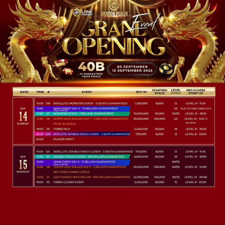 9월 5일 ~ 9월 15일 롱 포커 투어 하노이 일정