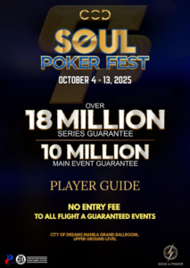 10/4~10/13 시티 오브 드림즈 마닐라에서 열리는 COD 소울 포커 페스트 일정
