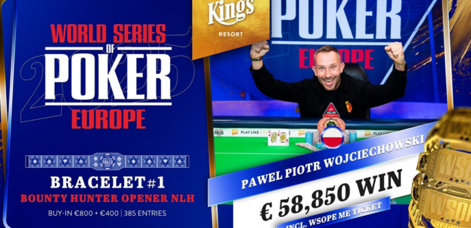 파웰 보이치에호프스키, 바운티 헌터 오프너에서 첫 번째 WSOP 유럽 브레이슬릿 획득