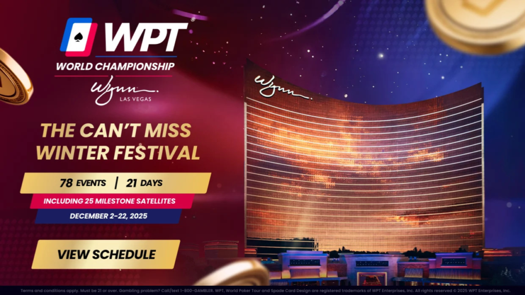 12월 2일~12월 22일 WPT 월드 챔피언십 총상금 보장 US$51.55M