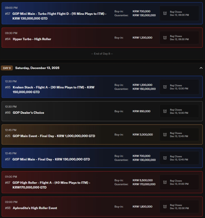 더 갓즈 오브 포커: 에덴 어웨이크닝’이 12월 5일~14일 제주도에서 개최됩니다