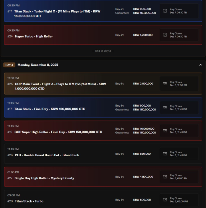 더 갓즈 오브 포커: 에덴 어웨이크닝’이 12월 5일~14일 제주도에서 개최됩니다