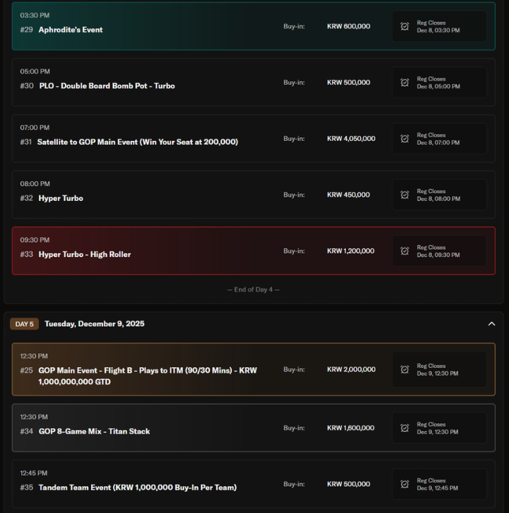 더 갓즈 오브 포커: 에덴 어웨이크닝’이 12월 5일~14일 제주도에서 개최됩니다