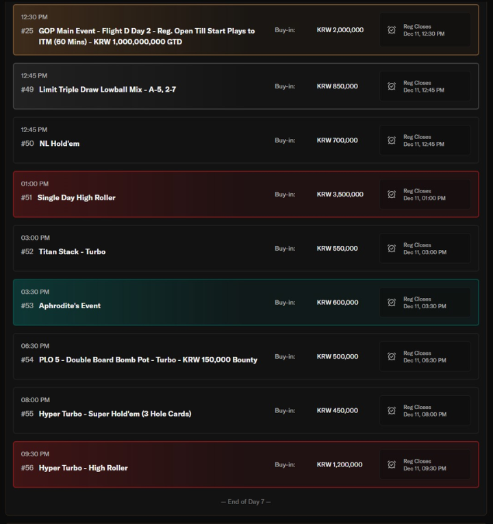 더 갓즈 오브 포커: 에덴 어웨이크닝’이 12월 5일~14일 제주도에서 개최됩니다
