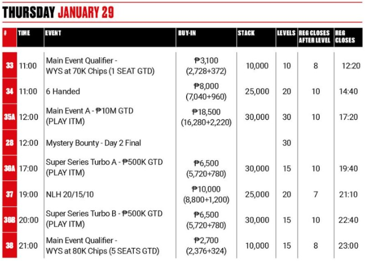 1월 23일 ~ 2월 1일, 마닐라 슈퍼 시리즈 23 – 오카다 마닐라 개최