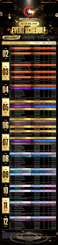 01/02~01/12 그랜드 로열 포커 챔피언십 III