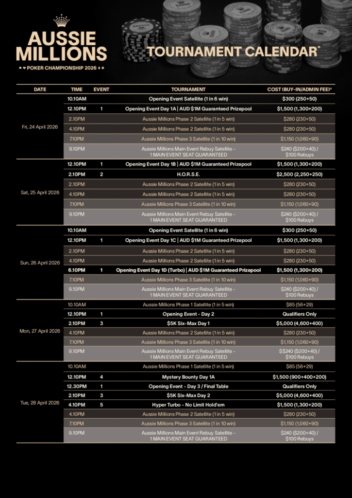 4/24~5/10 오지 밀리언스 포커 챔피언십